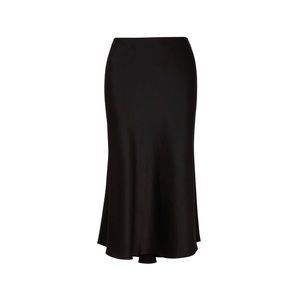 Black Midi Satin Slip Skirt Sz S